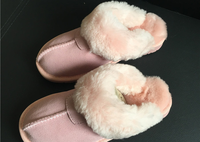 Тапочки дома овчины замши коровы женщин зимы тапочек овчины замши Тан