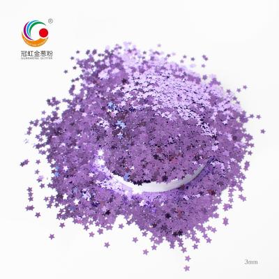 Loose Chunky Solvent Resistant Glitter Star Violet For Eye Christmas Halloween Decoration
