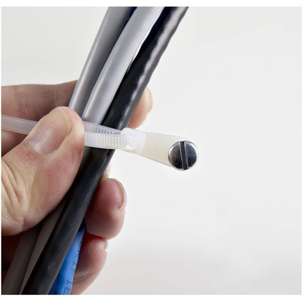 100 Pack 8 Inch Screw Hole Zip Ties Network Screw Down Zip Ties ROHS Approved