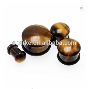 Stone Auricle Ear Expansion Pug Piercing Body Jewelry Natural Crystal Jade Stone Popular OEM ODM Agate Plug Tunnel Jewelry