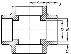 ASTM A403 WP304 ASME B16.11 кованое SW высокоточные нержавеющая сталь розетки сварного креста