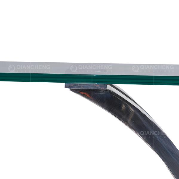 Parte superior de vidro das tabelas de console do metal do ODM da sala de visitas com as almofadas de canto plásticas dos pés