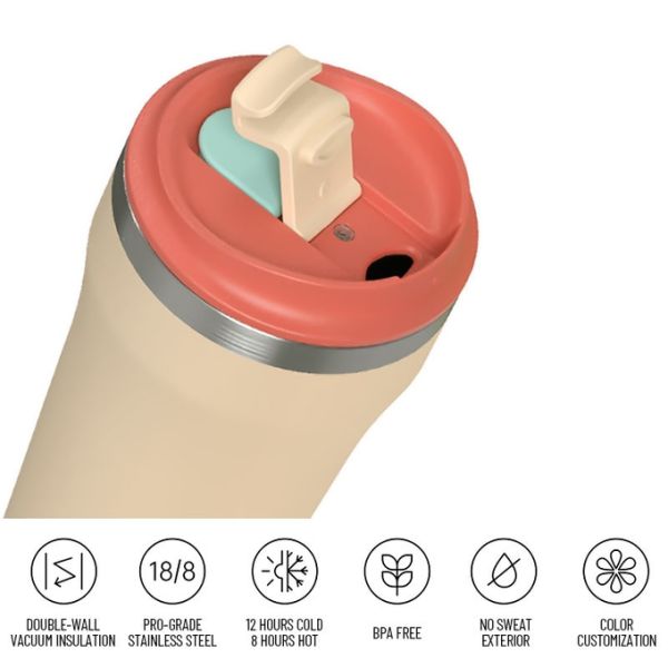 Bouteilles à vide en acier inoxydable en vrac sur mesure 12 oz par poignée.