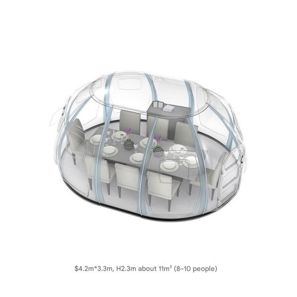 Transparent Extended Star Room Bubble House as Fire Protection for Camping and Moisture/Sun Protection
