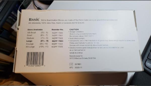 BASIC SYNGUARD Nitrile Examination Gloves Powder Free ASTM D6319 F1671 510K