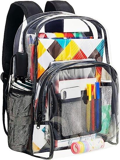 Transparent Clear Backpack See Through Security Clear Backpack Heavy Duty Backpack For Work