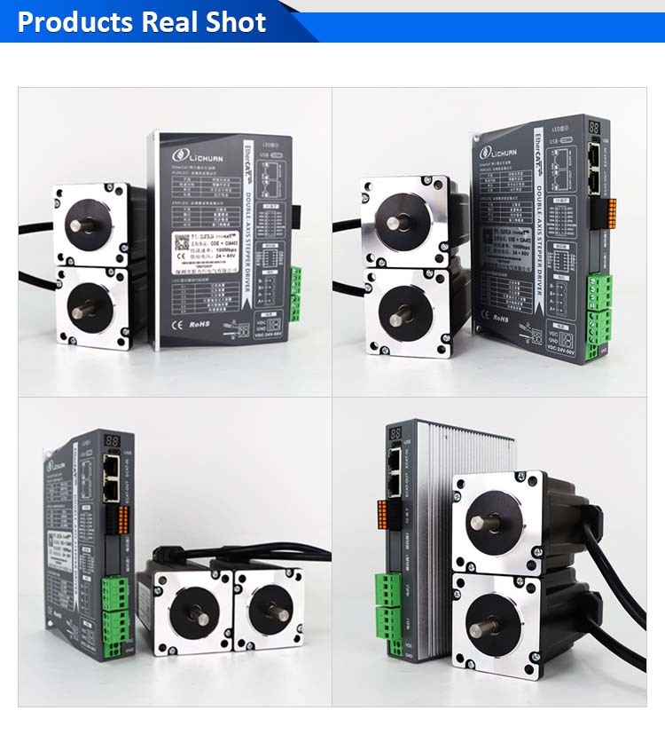 Lichuan 2A DC Open Loop Stepper Motor Drivers Kit EtherCAT 3.5N.m 2 Phase Nema24 DC24V~50V 4.0A
