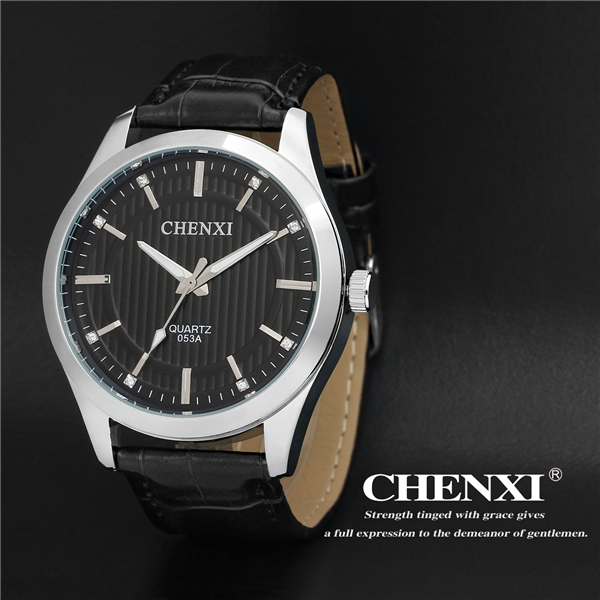 Zinc Alloy CE Rohs Nickle Free Quartz Watch Man Stainless Steel Case Leather Watch Unisex