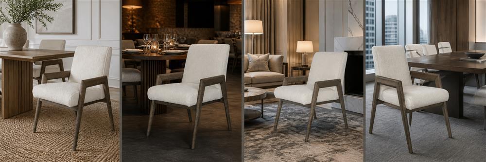 High-Back Solid Wood Upholstered Armchair CYC-018