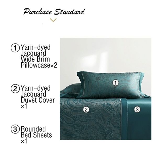 Ротационный экран печатает роскошный 19 мм шелковый хлопковый Jacquard 4Pcs Quilt Cover постельное белье набор