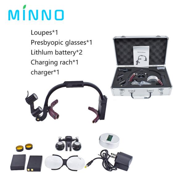 2.5X 3.5X Luz LED Dental Lúpulas Dentárias Binoculares 5W Potência LED