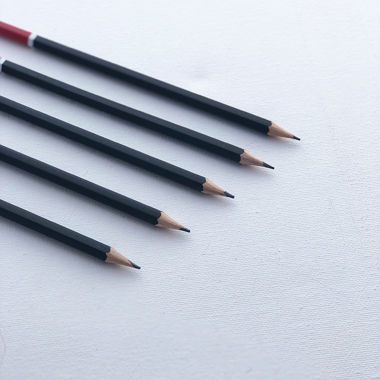 Art supplies wooden black 5B sketch pencil set