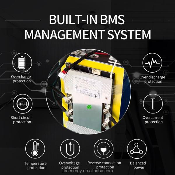 baterias profundas do ciclo de 48v 5kw para a bateria do sistema solar BMS 24v 200ah Lifepo4