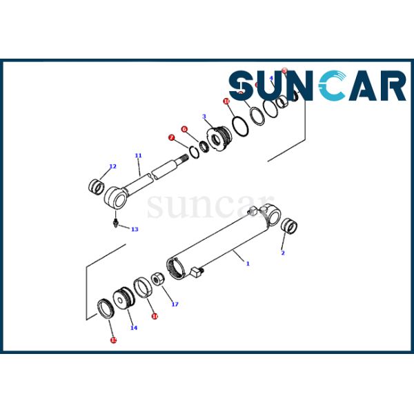707-99-34510 Steering Cylinder Seal Kit Oil Sealing Kit Fits Komatsu Wheel Loader WA500-1