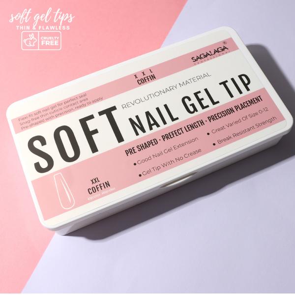 Selling Units Single item SAGALAGA Long Coffin Tips Nail 3xl Full Cover Soft Gel Tips for Press on Nail Transparent Tip