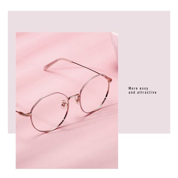 Round Men Women Parim Eyeglasses Frames Big Eye Fashionable Metal Myopic Frames
