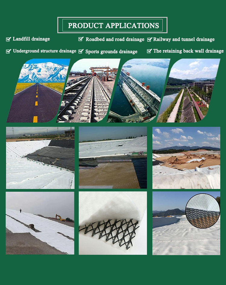Nonwoven составные Geotextiles Geonet дренажной сети 3D