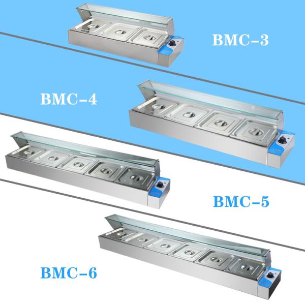 270*330*100mm Pan Size 220V Glass Cover Bain Marie with 3/4/5/6 Plates Professional