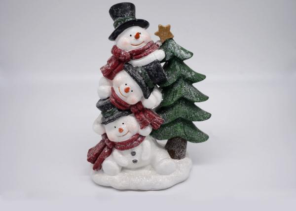Logo Customized Polyresin Crafts Snowman Christmas Tree Decorations Figurines Gifts