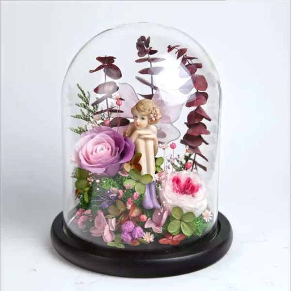 Wholsales Fashion Best Gifts Preserved Rose Preserved Flowers Angel′s Love in Glass Dome