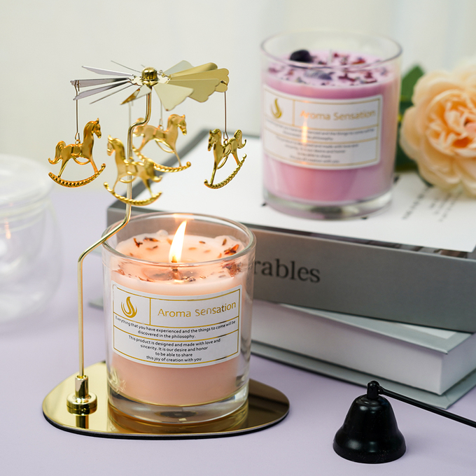 4 Color Christmas Scented Candles In Glass Jars With Private Label