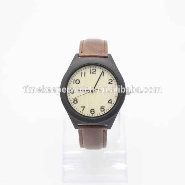 charm wood watches with your logo , leather wood wristwatches oem ,wholesale in China .