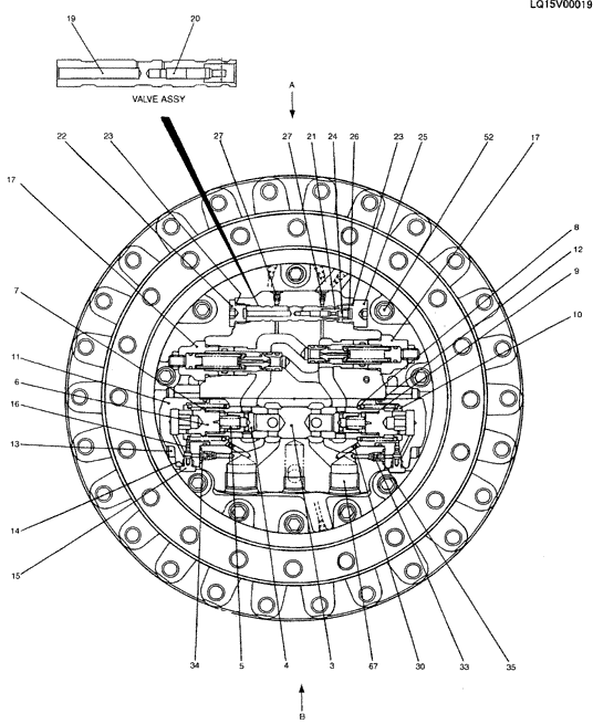 Коробка передач перемещения LQ15V00019F для экскаватора SK230-6E SK250-6E SK235-7