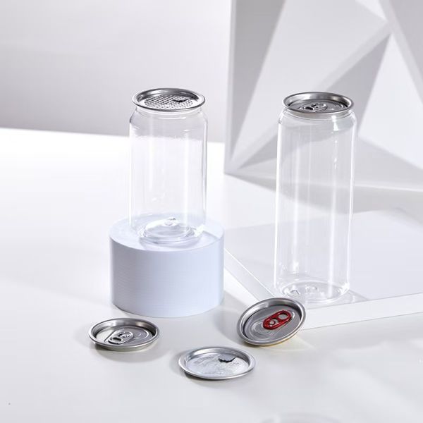 New Design Custom Disposable Clear Plastic Milk Tea Juice Cake Cans with Open Lids