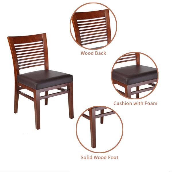 Diseño moderno nórdico Teca negra Madera maciza Muebles de restaurante silla de comedor antigua