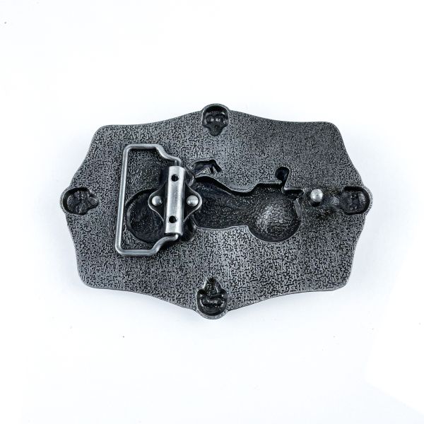 Men'S Fashion Custom Made Belt Buckles Motor Cycle Style Sheriff Belt Buckle Antique Silver Metal