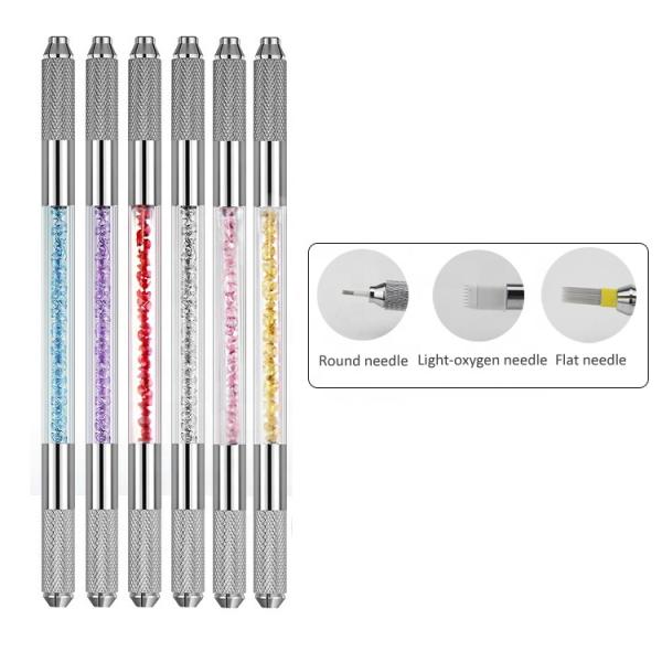 Microblading Tattoo Pen and Microblading Crystal Pen with 14.2X0.7X0.7 cm Size 0.025 kg Weight and 100pcs/bag Packing