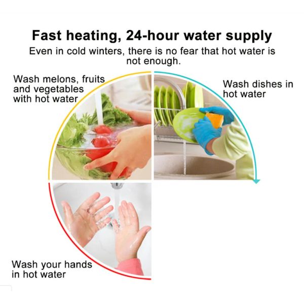 304 Stainless Instant Heating Water Faucet CE Kitchen Tap Water Heater 3KW