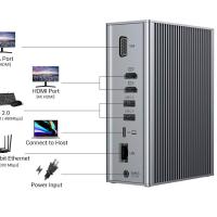 アルミ 16 in 1 USB-C ドッキングステーションハブ,HDMI 4Kビデオ出力 VGAポート