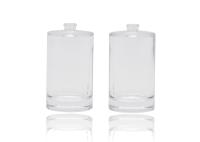 El espray de perfume de cristal de la forma redonda embotella 50ml con la broche del negro en la bomba del perfume