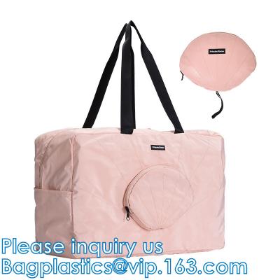 Sports Duffel Bag, Foldable Storage Bag, Toiletry Makeup, Travel Shoulder Bag Canvas Cotton Bags With Zippers
