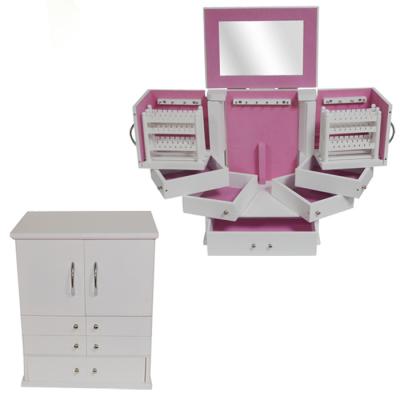Height 35.5cm MDF Wooden Mirror Cosmetic Box 0.039m3 CBM With Drawer