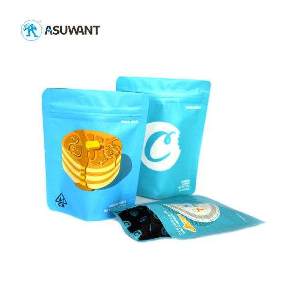 La bolsa negra que se puede volver a sellar 3,5 Mylar de Matte Smell Proof Stand Up empaqueta con el logotipo