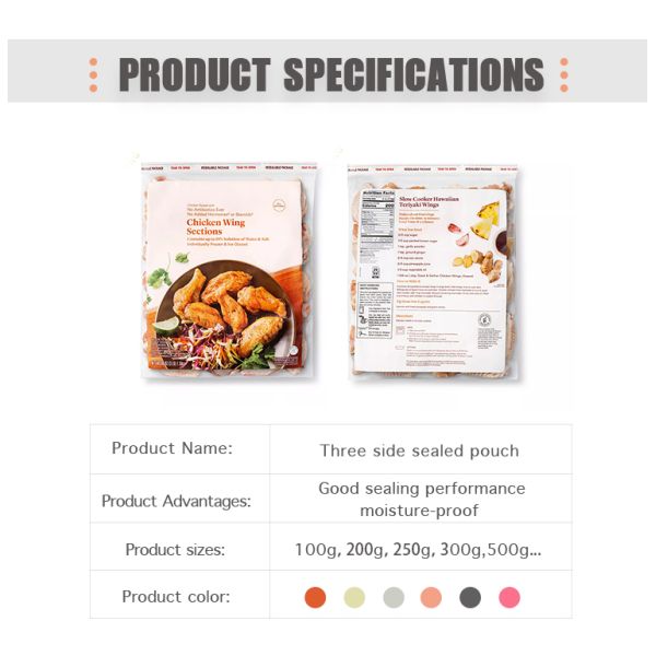 Bolso de empaquetamiento al vacío laminado de la categoría alimenticia para Fried Chicken Meat For Freezer