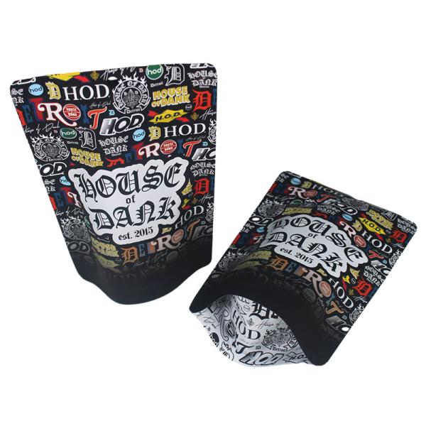 Custom Printed Zipper Smell Proof Mylar Bag Soft Touch 3.5g Child Resistant For Edibles