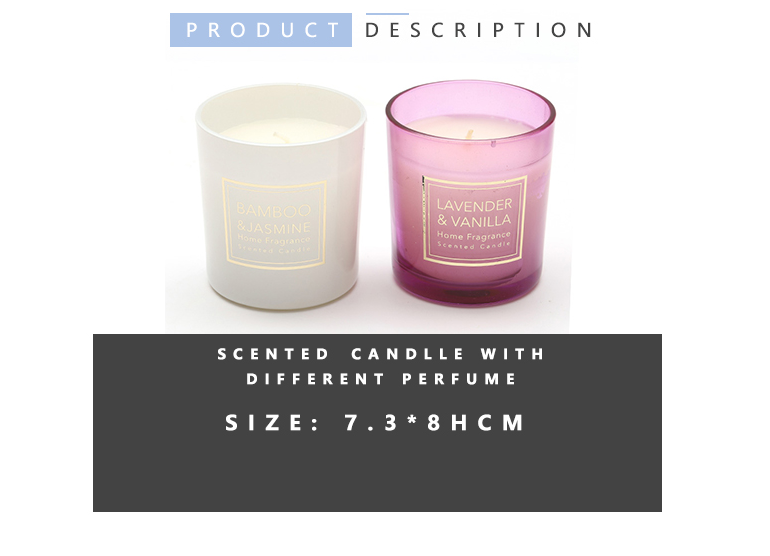 Home Decoration Transparent Scented Soy Jar Candles With Metal Silver Lid