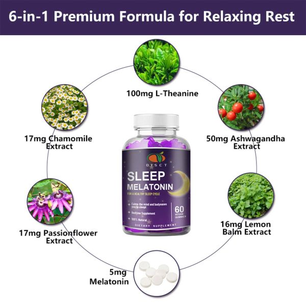 Natural Sleep Support And Immune Booster Wellness Gummy With Fruit Flavor For Restful Nights