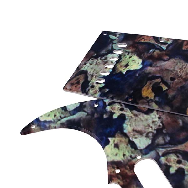 SSS Electric Guitar Pickguard Set Battlefield Pattern 3-Ply 11 holes Screw Back Plate Scratch Plate ST Electric Guitars