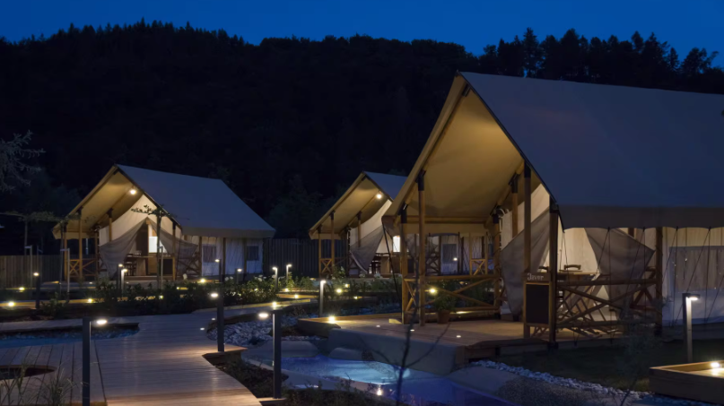 Couleur beige Luxe Safari Camping Tente Safari Tentes pour le camping glamping