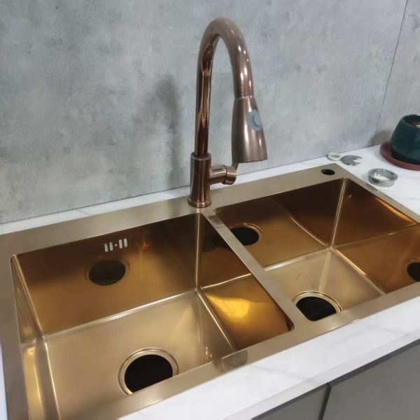 Handmade Stainless Steel Kitchen Sink with Food Grade 304/316 Material and Cleaning-Cutting-Draining Integrated Design