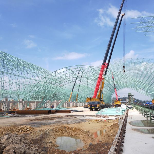 Almacén de estructura de acero personalizado, cobertizo industrial prefabricado