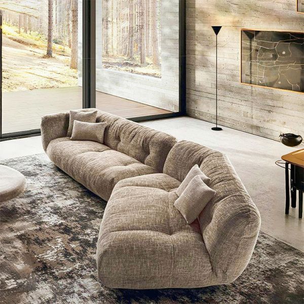 Italian-Style Minimalist Chenille Sectional Sofa Modern Simple Light Luxury Designer High-End Fabric Sponge High-Famous Internet