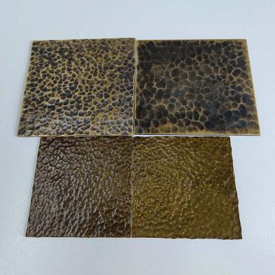 SS Steel Sheet 304 316 Antique Copper Plate Surface Hammered Textured Decorative Stainless Steel Sheets