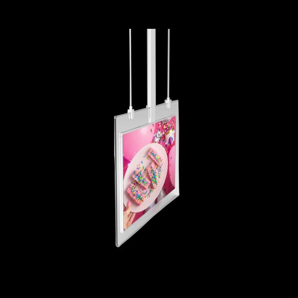 55 Inch Ultra-Thin Double-Sided Transparent Digital Poster 4K Roof-Hanging Android/Windows OS Compatible Elevator Wayfinding