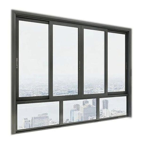 6mm Overlapping Thermal Break Aluminum Sliding Window With Level 8 Air Tightness