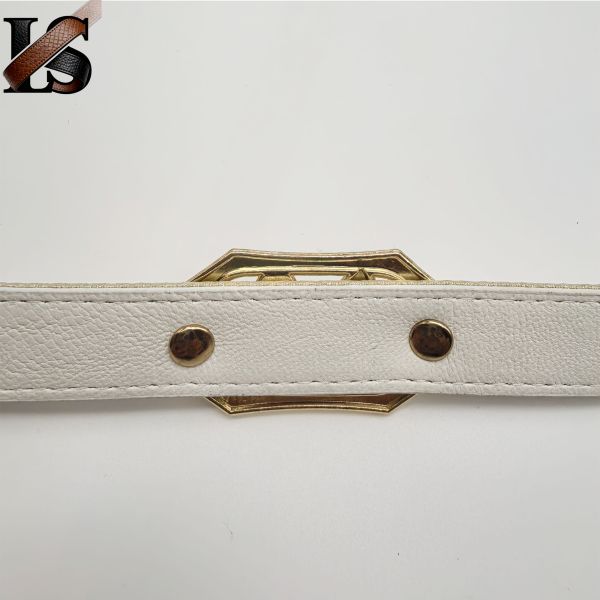 Wholesale Fashion Ladies Fabric-Covered Waist Belt With Embroidered Eyelets And Rivet Studs